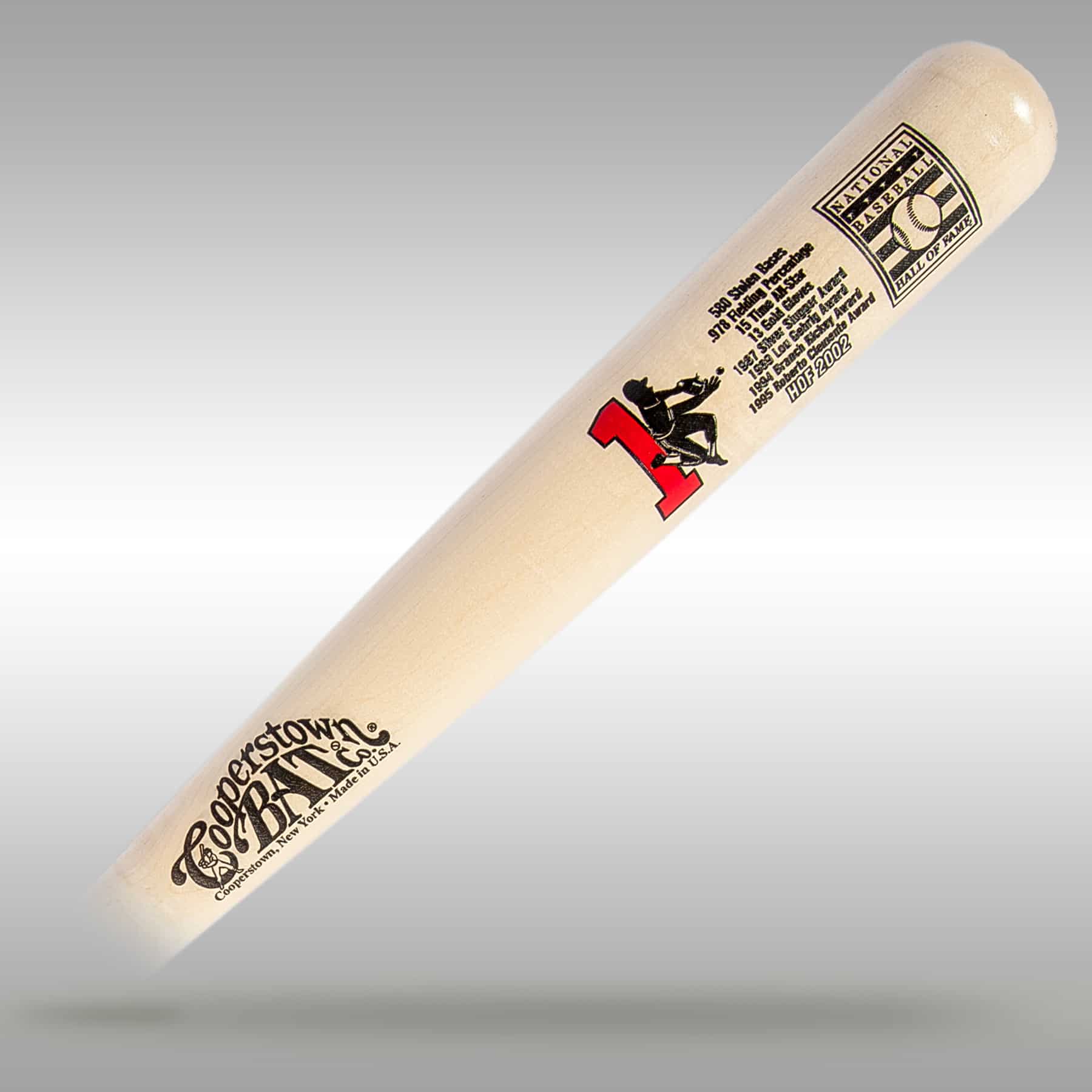 Ozzie Smith Custom Baseball HOF Stat Bat - Cooperstown Bat Company