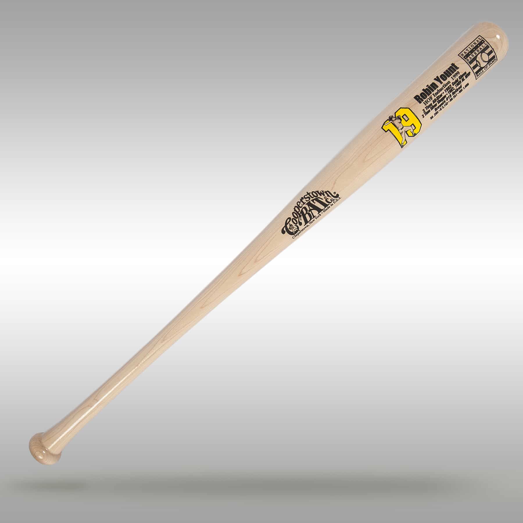 Robin Yount Custom Baseball HOF Stat Bat - Cooperstown Bat Company