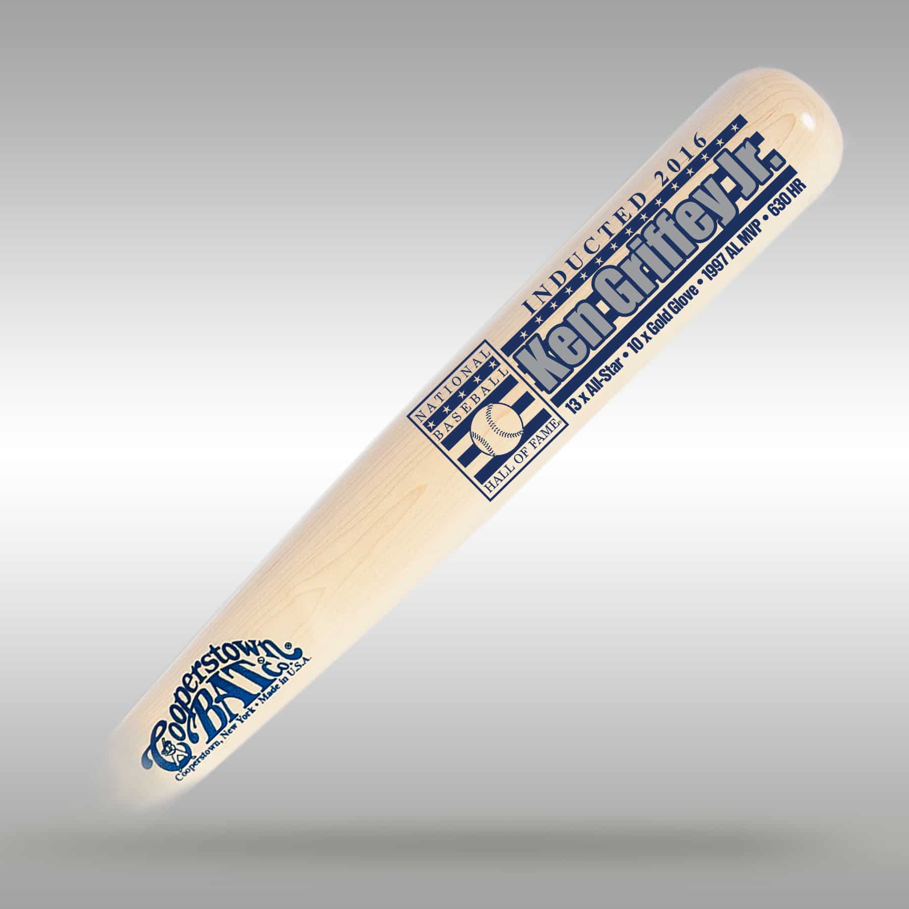 Ken Griffey Jr Baseball Hall of Fame Stats Bat - Cooperstown Bat Company